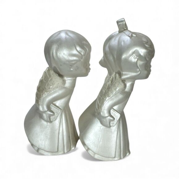 Vintage Kissing Angels Pearlescent Shimmer White 7” Elegant Cottage Granny - Picture 6 of 10